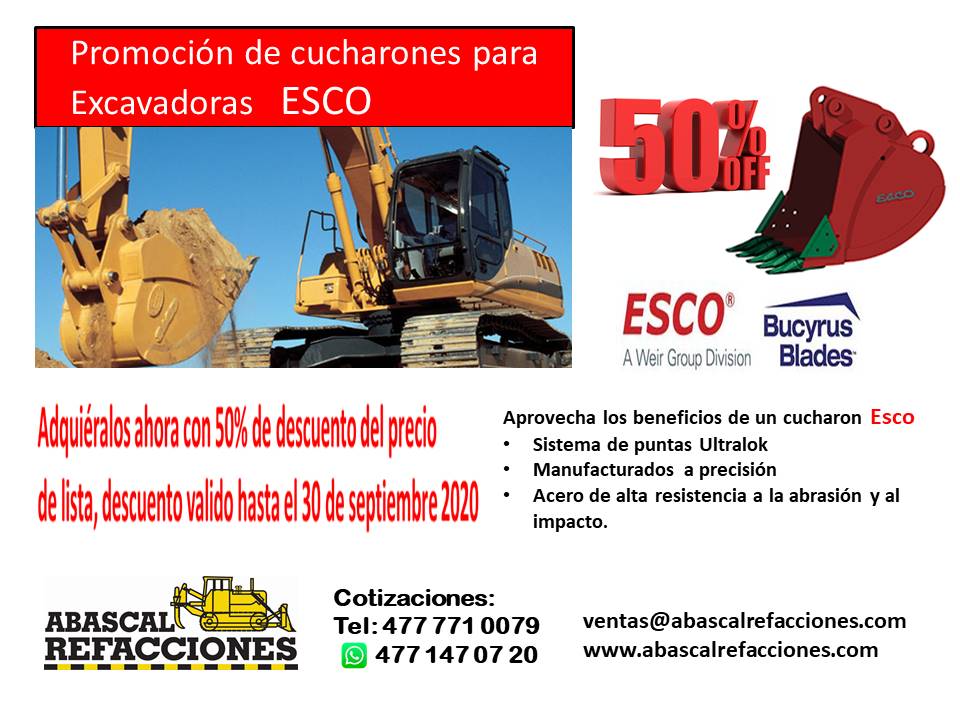 cucharones para excavadora en promoción marca esco